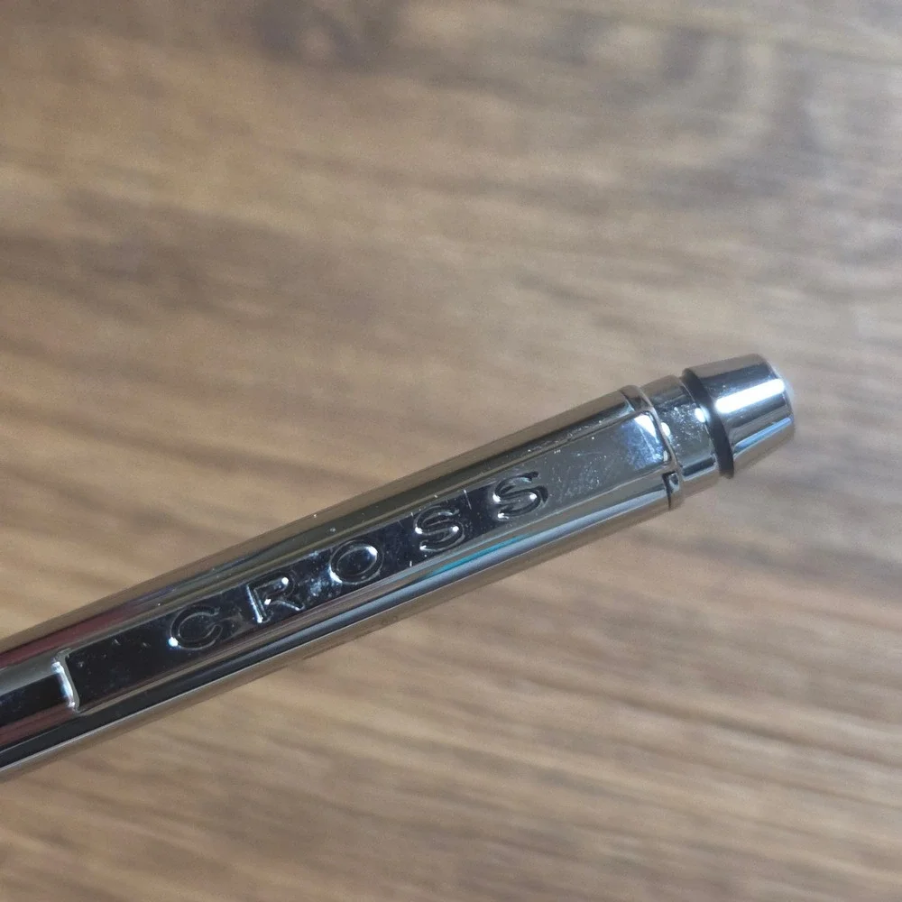 Cross Ballpoint Pen Chrome Silver Tone SEI Logo Twist Slimline Classic